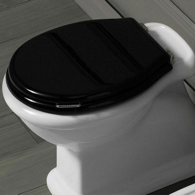 Laura Gloss Black Toilet Seat with Chrome Handle