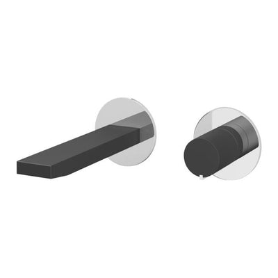 Lexi Matt Black & Chrome Wall Mounted Basin Tap
