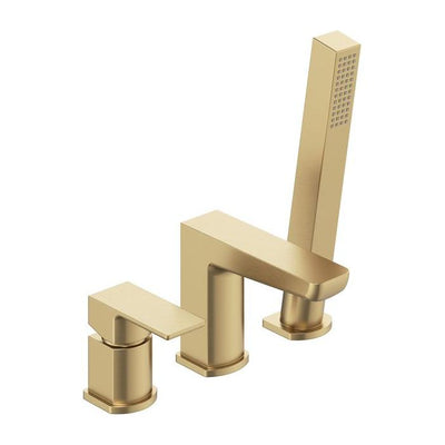 Liberty 3 Hole Deck Mounted Bath Shower Mixer Tap - Brushed Gold