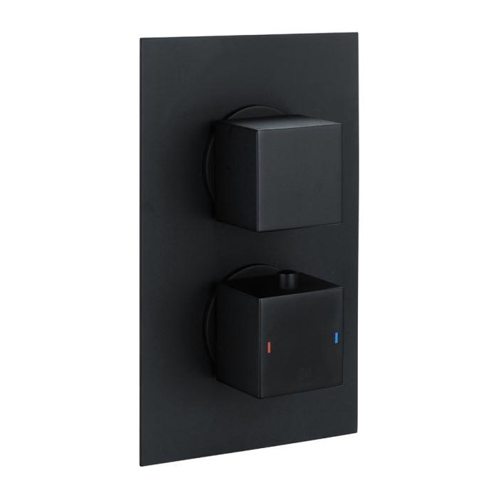 Liberty Dual Outlet Square Concealed Valve – Matt Black