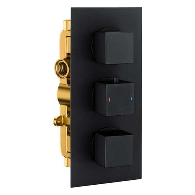 Liberty Triple Outlet Square Concealed Valve – Matt Black