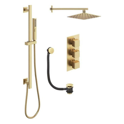 Liberty Square Triple Outlet Shower Pack - Brushed Gold