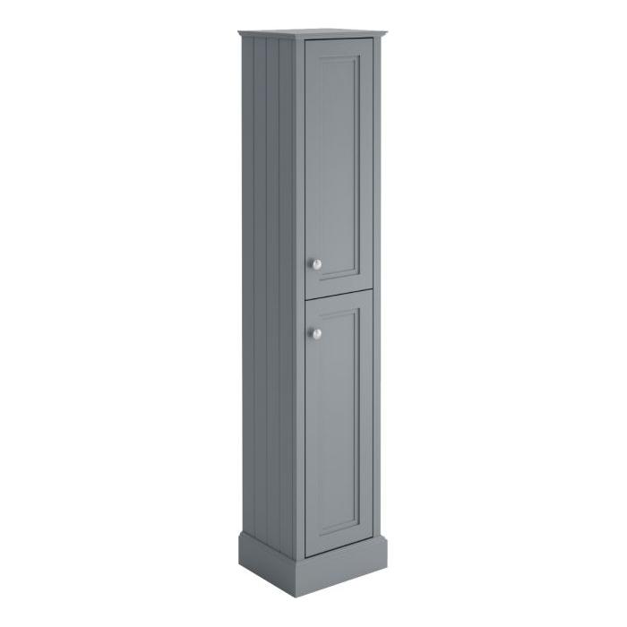 Louise Tall Bathroom Storage Unit in Light Grey