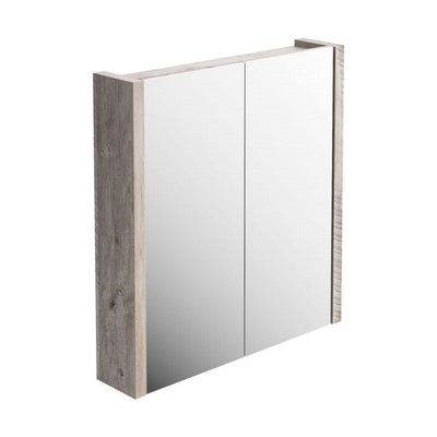 Hermoine 750mm Double Mirrored Cabinet - Light Sawn Oak