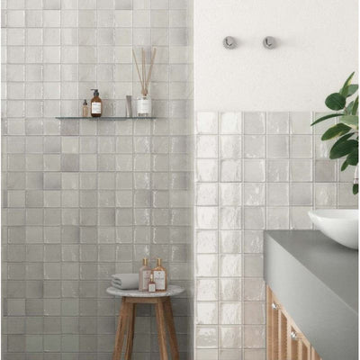 Las Vegas White Porcelain Square Brick Tile – 150x150mm