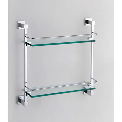 Maryland Chrome Double Glass Shelf