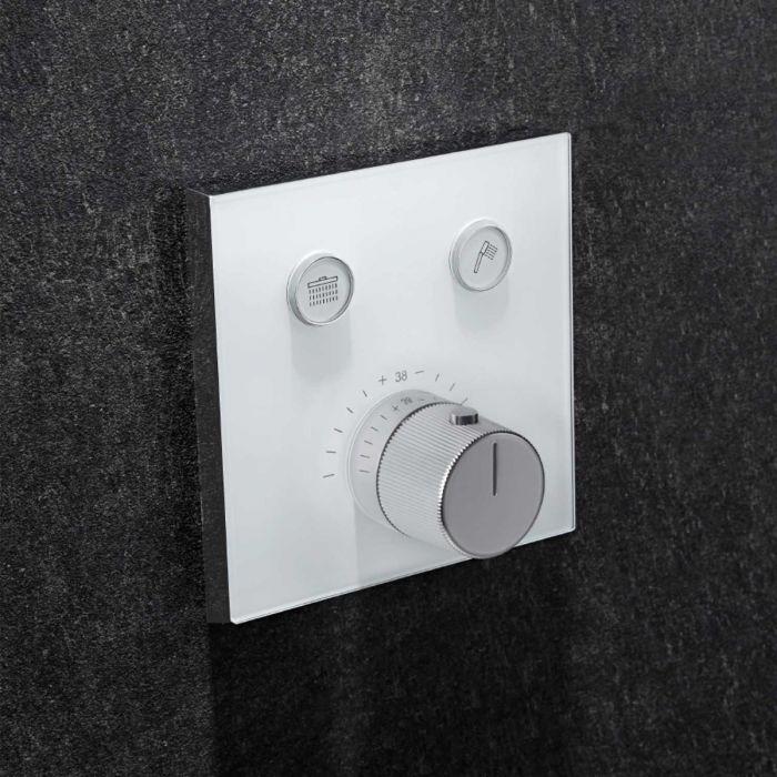 Monaco Dual Outlet Concealed Shower Valve - Glass Front