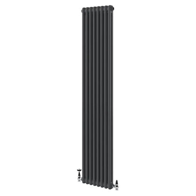 Nevada Grey Double Vertical Column Radiator - 1800x380mm