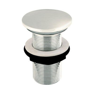 Brushed Nickel Basin Push Button Waste - Unslotted