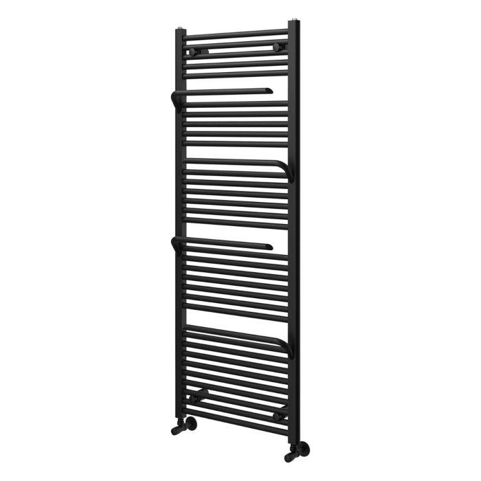 North Dakota 1500 x 550mm Heated Towel Rail with Hangers – Matt Black