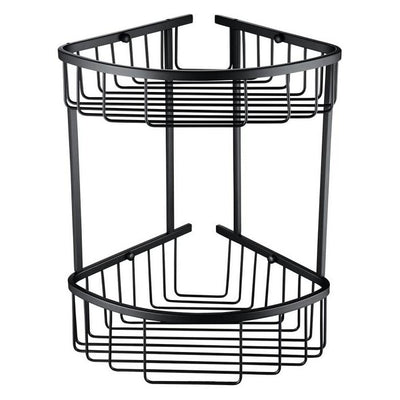 North Carolina Double Corner Shower Basket - matt black