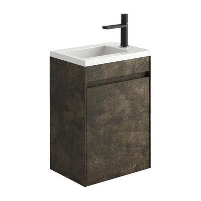 Oscar 545mm Wall Hung Cloakroom Vanity Unit with Resin Basin in Metallic
