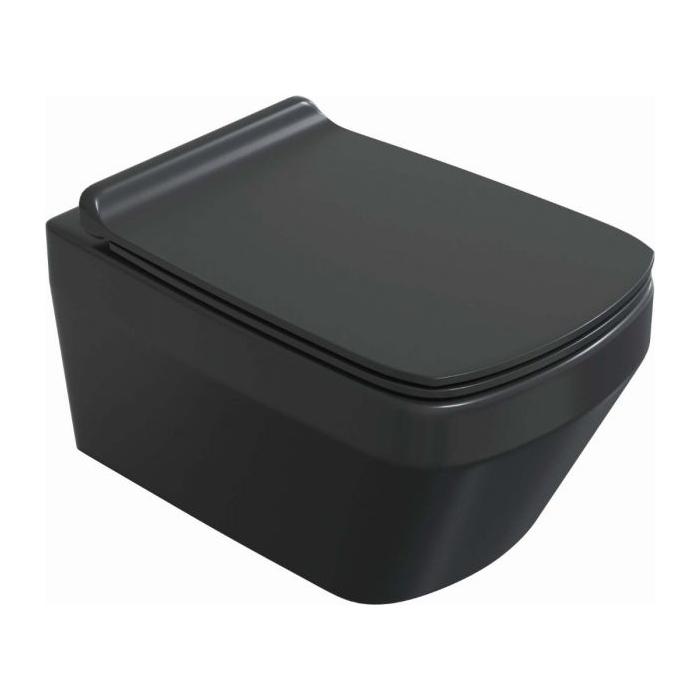 Ruth Rimless Wall Hung Toilet - Matt Black