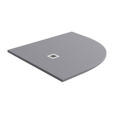 Slate Effect Offset Quadrant Shower Tray Grey- 1200 x 900 Right Hand - Interiors Home Stores