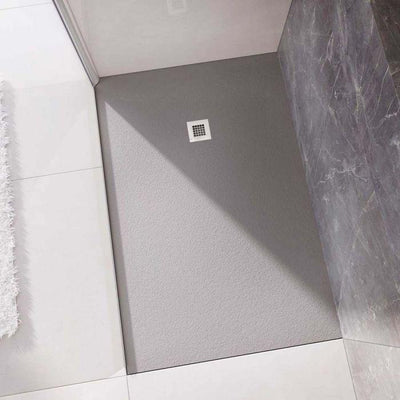 Slate Effect Shower Tray Grey- 1400 x 900 - Interiors Home Stores