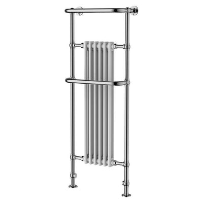 Tennessee White & Chrome Tall Traditional Heated Towel Warmer 1500 x 583mm