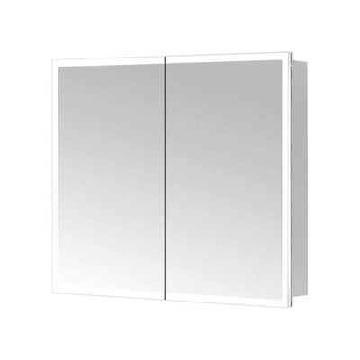 Thea LED Mirrored Bathroom Wall Double Door Cabinet 650mm - Silver