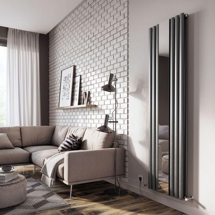 Utah Grey Vertical Mirror Radiator - 1800x500mm