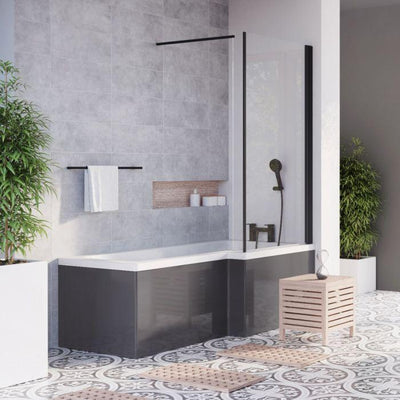 Veto L-Shape Anthracite Grey Front Bath Panel – 1700mm