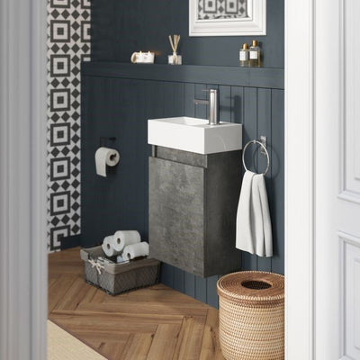 Hope Wall Hung Cloakroom Vanity Unit Concrete