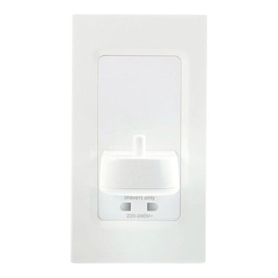 Hollywood In-Wall Electric Toothbrush Holder With Shaver Socket - White