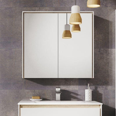 Windsor 750mm LED Mirrored Wall Cabinet in Matt White - Interiors Home Stores