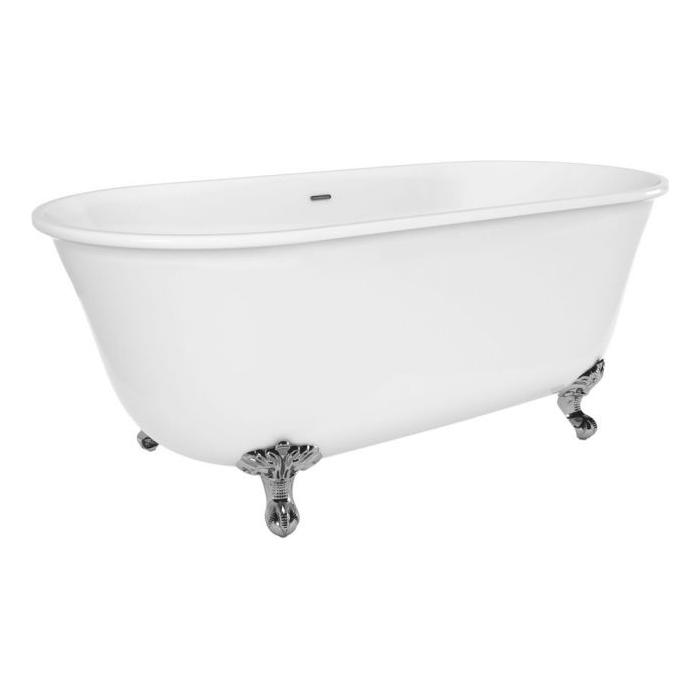 York Freestanding Acrylic Bath with Chrome Feet - 1800x865mm - Interiors Home Stores
