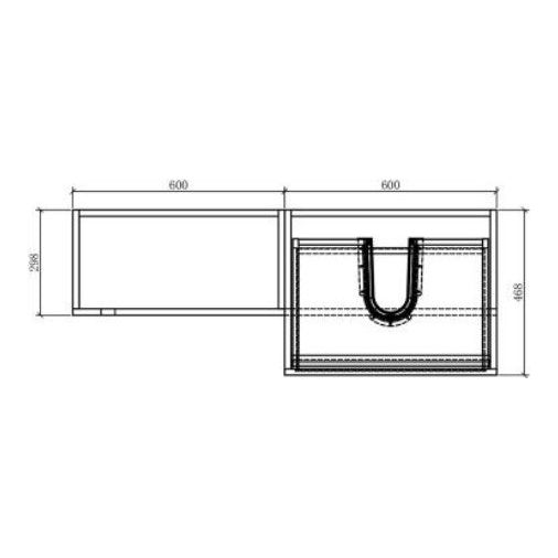 Alhambra 1200mm Vanity & WC Combination Unit in Natural Oak – Right Hand