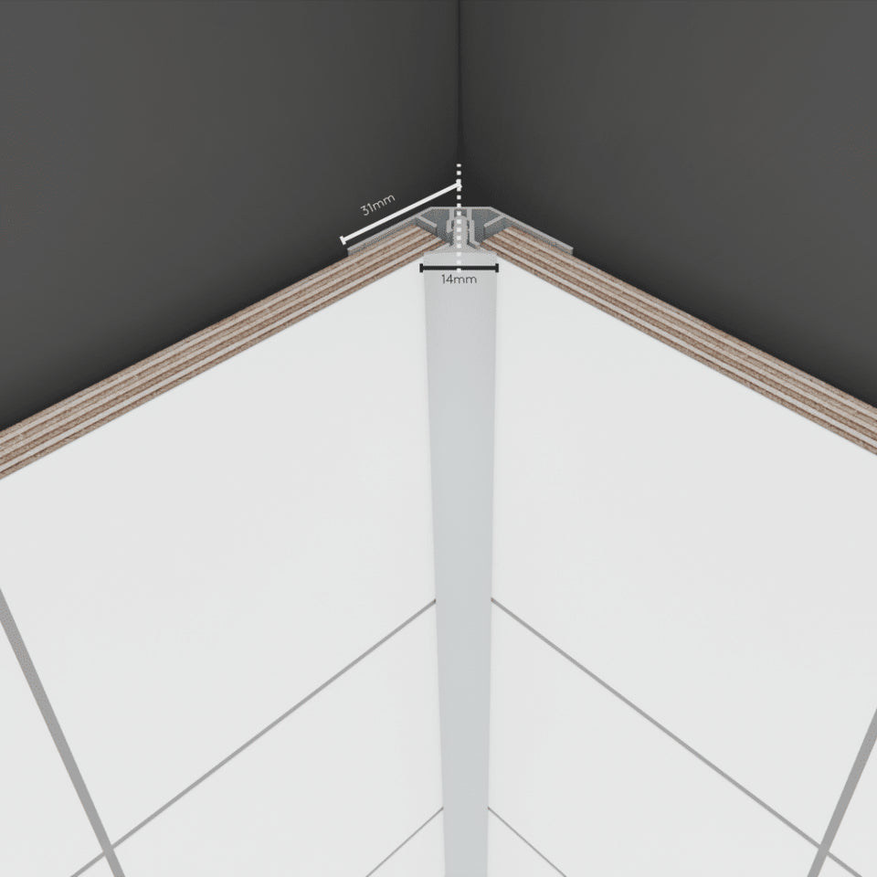 Fibo 2-Part Internal Corner Profile 2.4m Black or Chrome