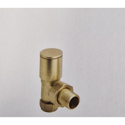 Round Brushed Gold Angled Pair of Radiator Valves N23