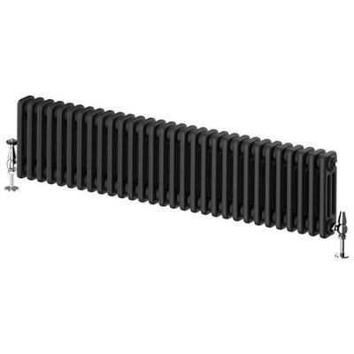 Nevada Matt Black Triple Horizontal Column Radiator - 300mm