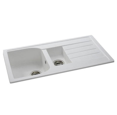 Abode ORIEL 1.5 Bowl Inset Granite Sink white