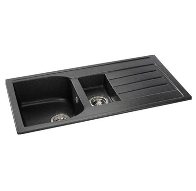 Abode ORIEL 1.5 Bowl Inset Granite Sink Black