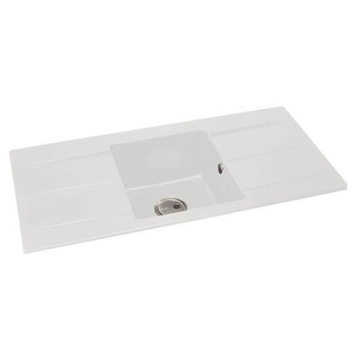 Abode ZERO 100 Double Drainer Granite Sink White