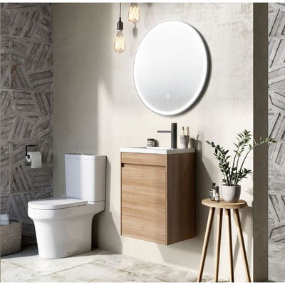 Oscar 440mm Wall Hung Cloakroom Vanity Unit with Resin Basin in Natural Oak