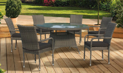 Pagoda Amalfi Round Dining Set 6 Seat