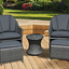 Pagoda Corfu Rattan Companion Set 2 x Chairs. 1 x Table, 2 x Foot Stools