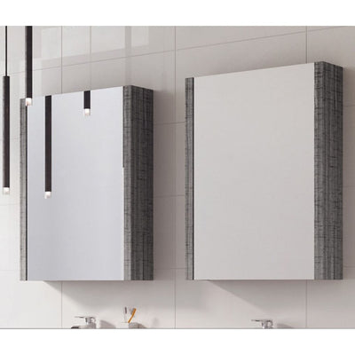 Hermoine 500mm Single Mirrored Cabinet - Grey Ash