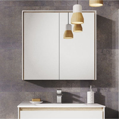 Windsor 550mm LED Mirrored Wall Cabinet in French Grey
