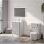 Jack 600mm Ribbed Floorstanding Vanity Unit with Drawers in White with Matt White Basin N23
