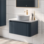 Jack 800mm Ribbed Wall Hung Vanity Unit in Walnut with White Worktop N24