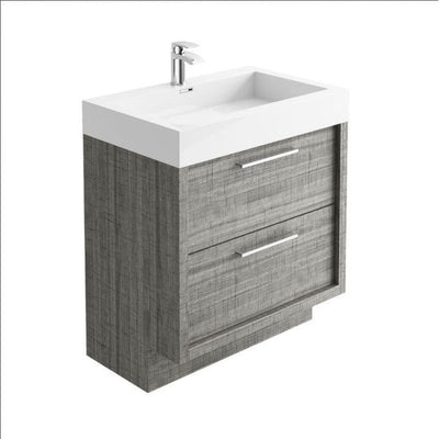 Hermoine 750mm Floor Standing Vanity Unit & Basin - Grey Ash