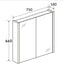 Hermoine 750mm Double Mirrored Cabinet - Grey Ash