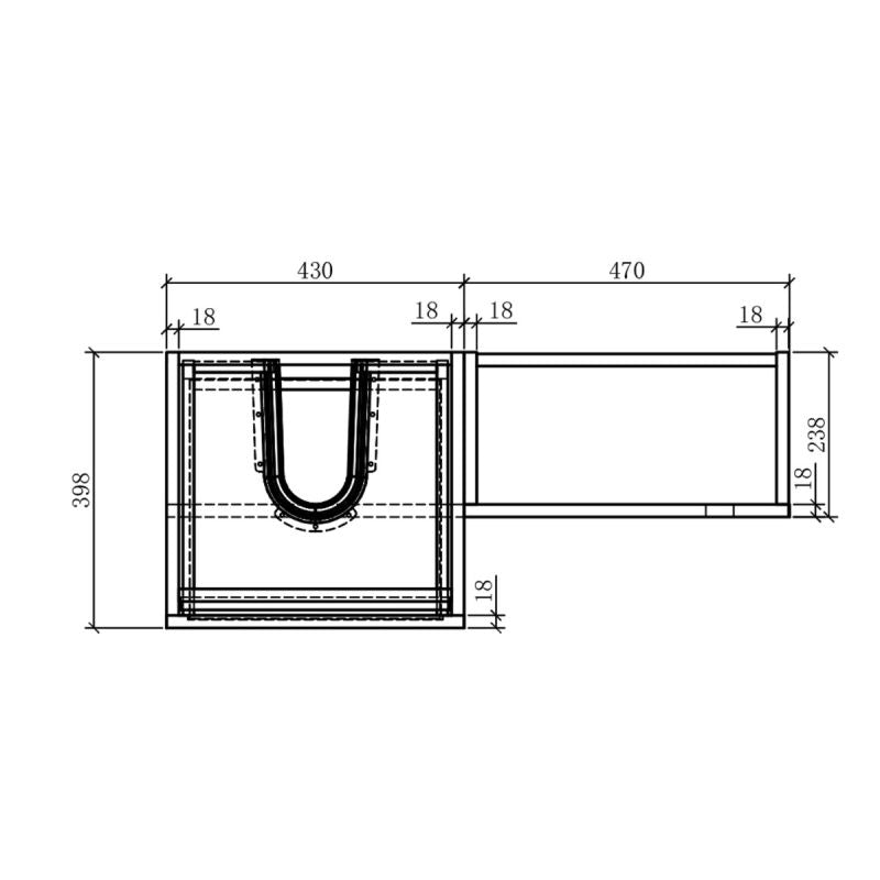 Alhambra 900mm Vanity & WC Combination Unit in Concrete – Left Hand