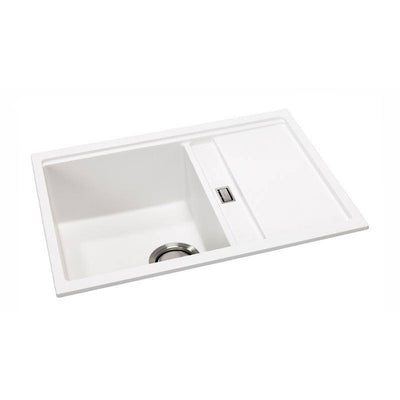 Abode Synchronist Compact 1.25 Bowl Kitchen Sink with Drainer White