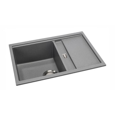 Abode Synchronist Compact 1.25 Bowl Kitchen Sink with Drainer Grey