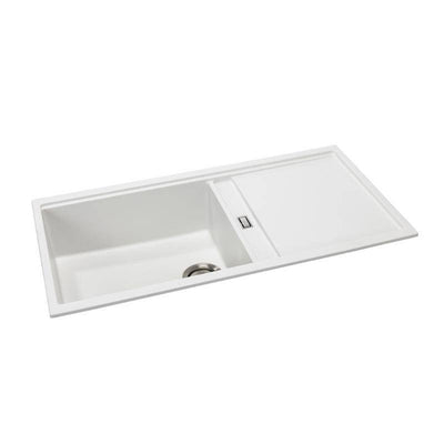 Abode Synchronist Large 1.25 Bowl Kitchen Sink with Drainer White
