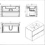 Venice Wall Mounted Vanity Unit Concrete & Black Resin Basin 900mm