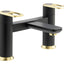 Abode Levarto Deck Mounted Bath Filler - Matt Black & Brass AB2795