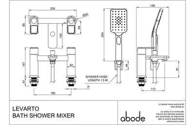 Abode Levarto Deck Mounted Bath Filler - Matt Black AB2863